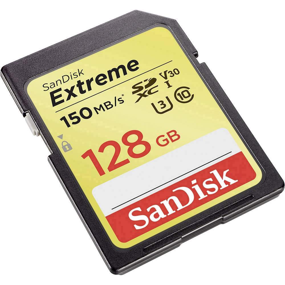 SANDISK 128GB Extreme SDXC UHS-I Memory Card - 150MB/s, C10, U3, V30, 4K UHD, SD Card - SDSDXV5-128G-GNCIN
