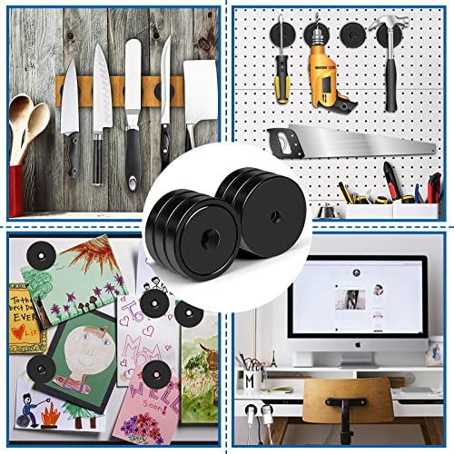 LOVIMAG Strong Magnets, 3 Different Size Neodymium Cup Magnets, 12Pcs Black Heavy Duty Magnets with Countersunk Hole and Screw for Wall Mounting, Holding Tools Lifting, Cruise, Fridge, Cabinet Magnets