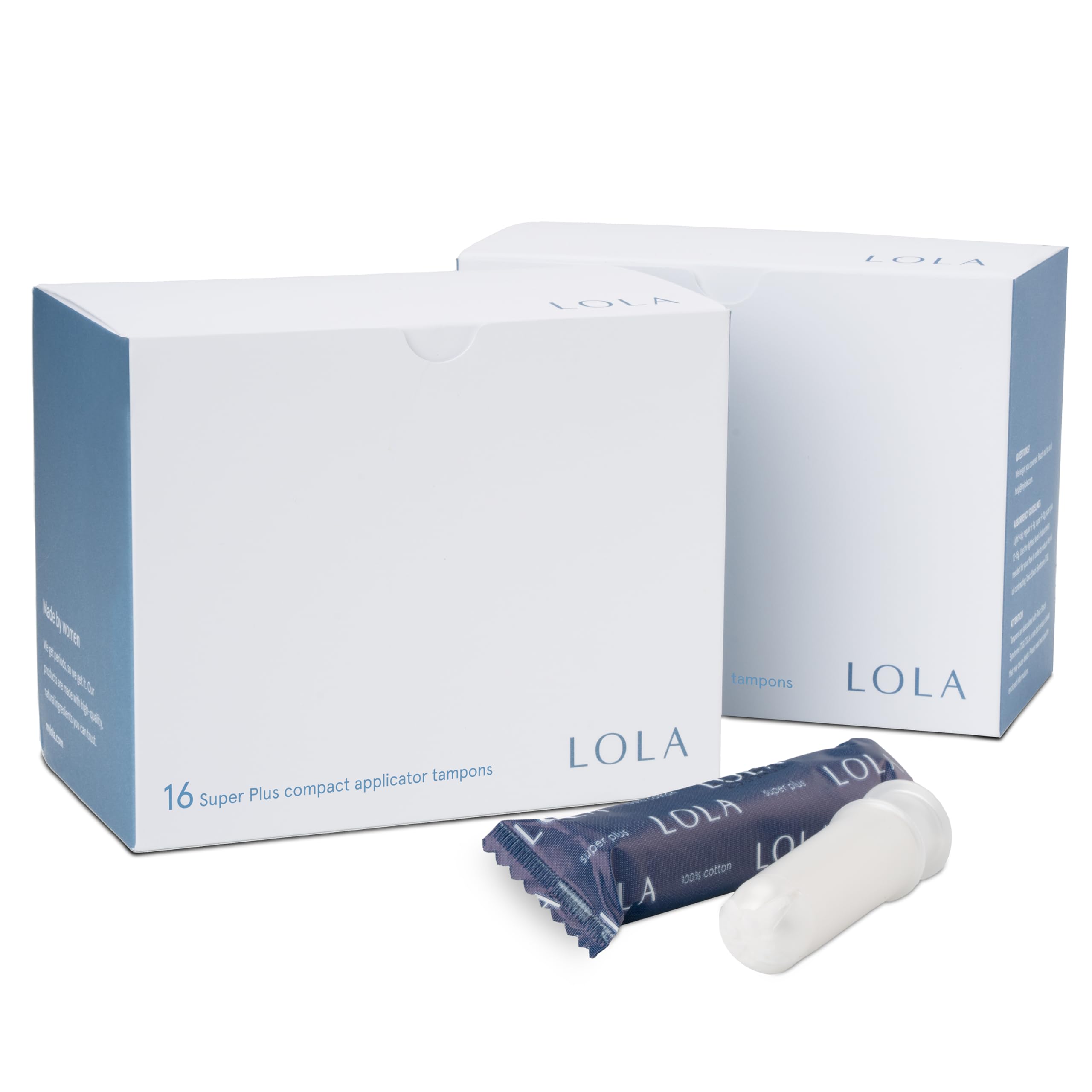 LOLA Organic Cotton Tampons, 32 Count - Super Plus Non-Toxic Tampons, Period Feminine Hygiene Products, HSA FSA Approved Products Feminine Care