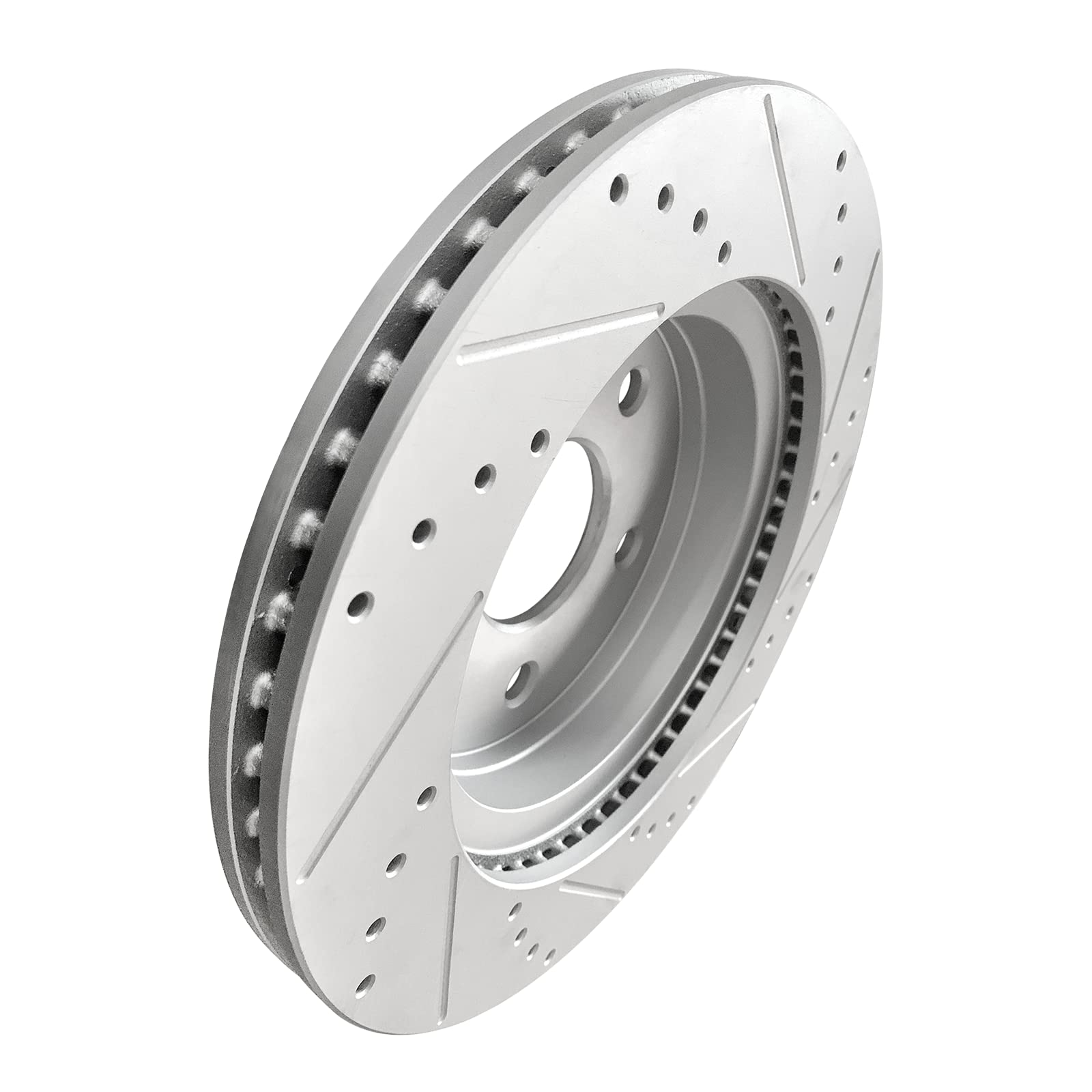 WEIZE Front Truck & Tow Brake Rotors Kit, CARBON FIBER Ceramic Brake Pads & Drilled/Slotted Brake Discs, Fit for Dodge Ram 1500 2006-2018, Durango Chrysler Aspen 07-09