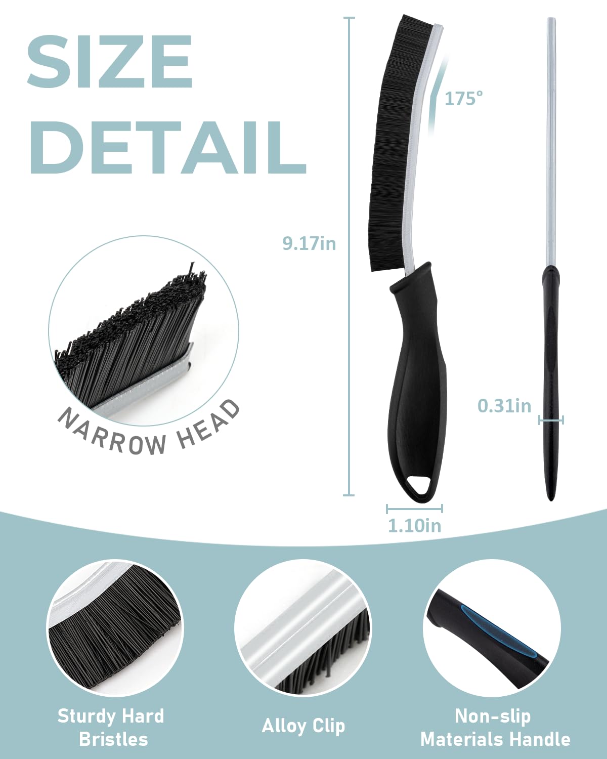 SXhyf Cleaning Brush - Hard Bristle Crevice Cleaning Brush, Multifunctional Gap Scrub Brush, Home Essentials, Bathroom Cleaner Tools for Household Use, Kitchen, Window, Faucet, S1110SE