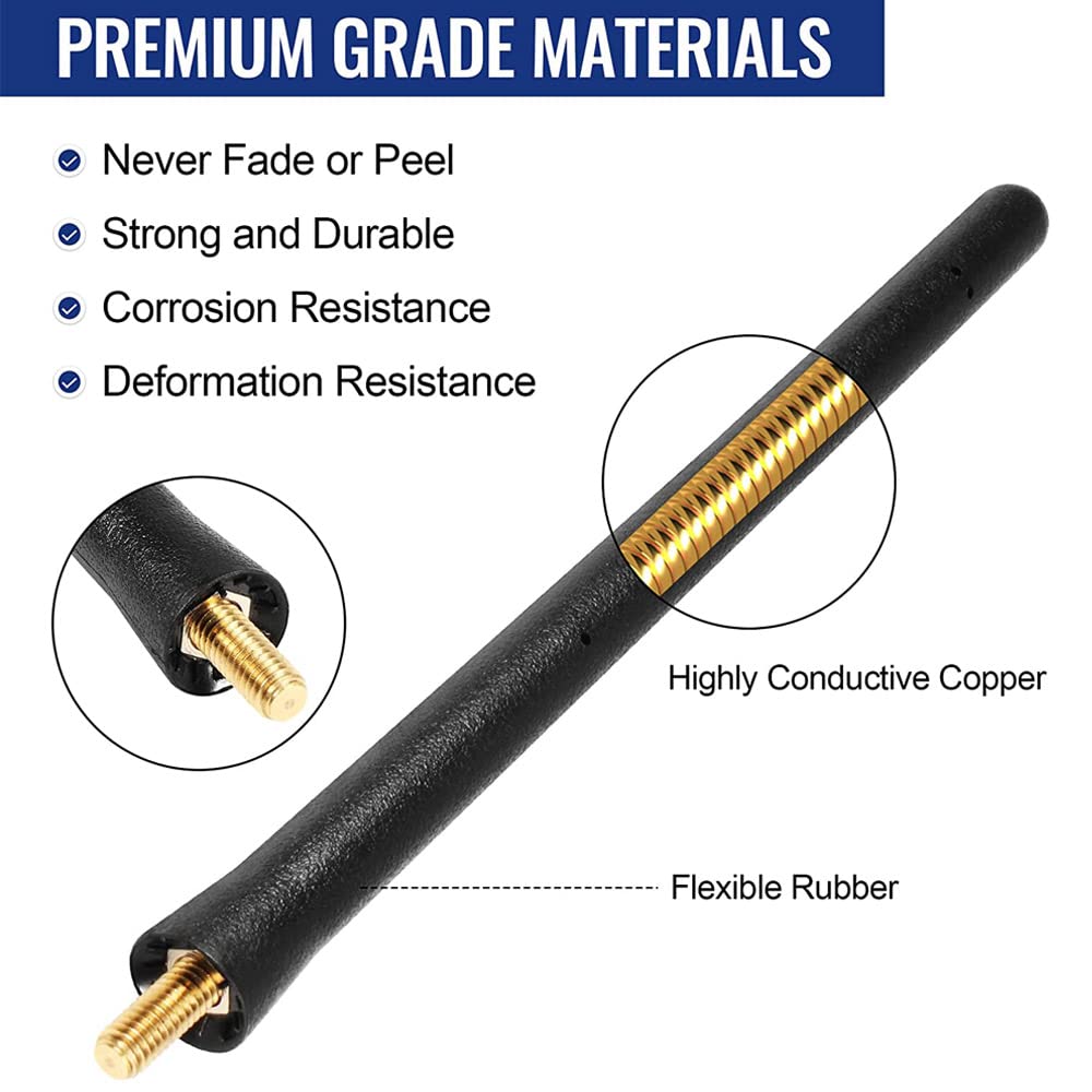 VOFONO Antenna for Toyota FJ Cruiser Accessories 2007-2015, 6 3/4 Inch Stubby Toyota FJ Cruiser Antenna Replacement for Car AM FM Radio Reception