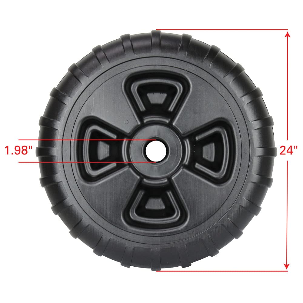 Extreme Max 3005.3729 Heavy-Duty Plastic Roll-In Dock/Boat Lift Wheel - 24", Black