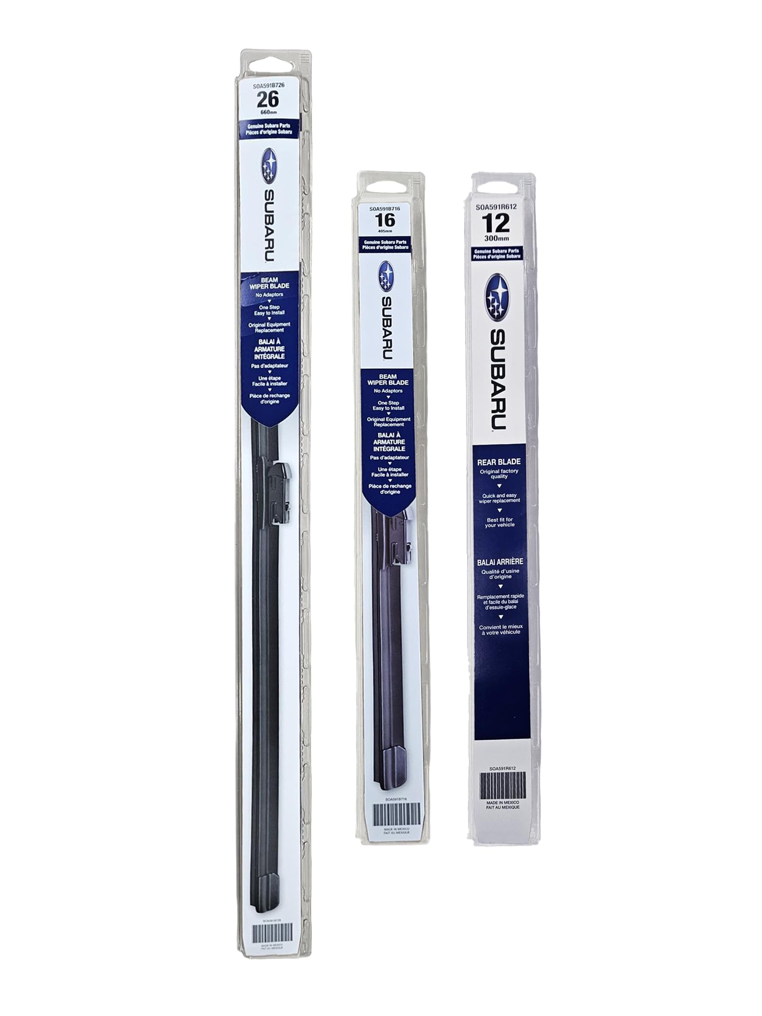 Subaru 2018 2019 2020 2021 2022 2023 Subaru Crosstrek Front & Rear Windshield Wiper Full Blade Set Genuine OEM