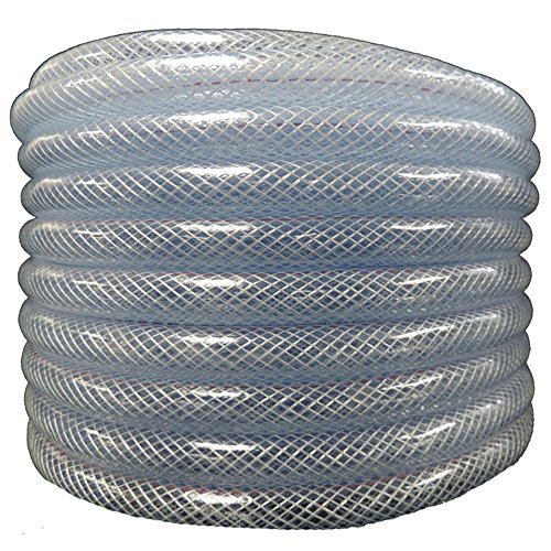 (1/2" ID x .720" OD x 50 ft) HydroMaxx® Flexible Non Toxic Clear High Pressure, Reinforced, PVC Braided Vinyl Tubing (1531012050)