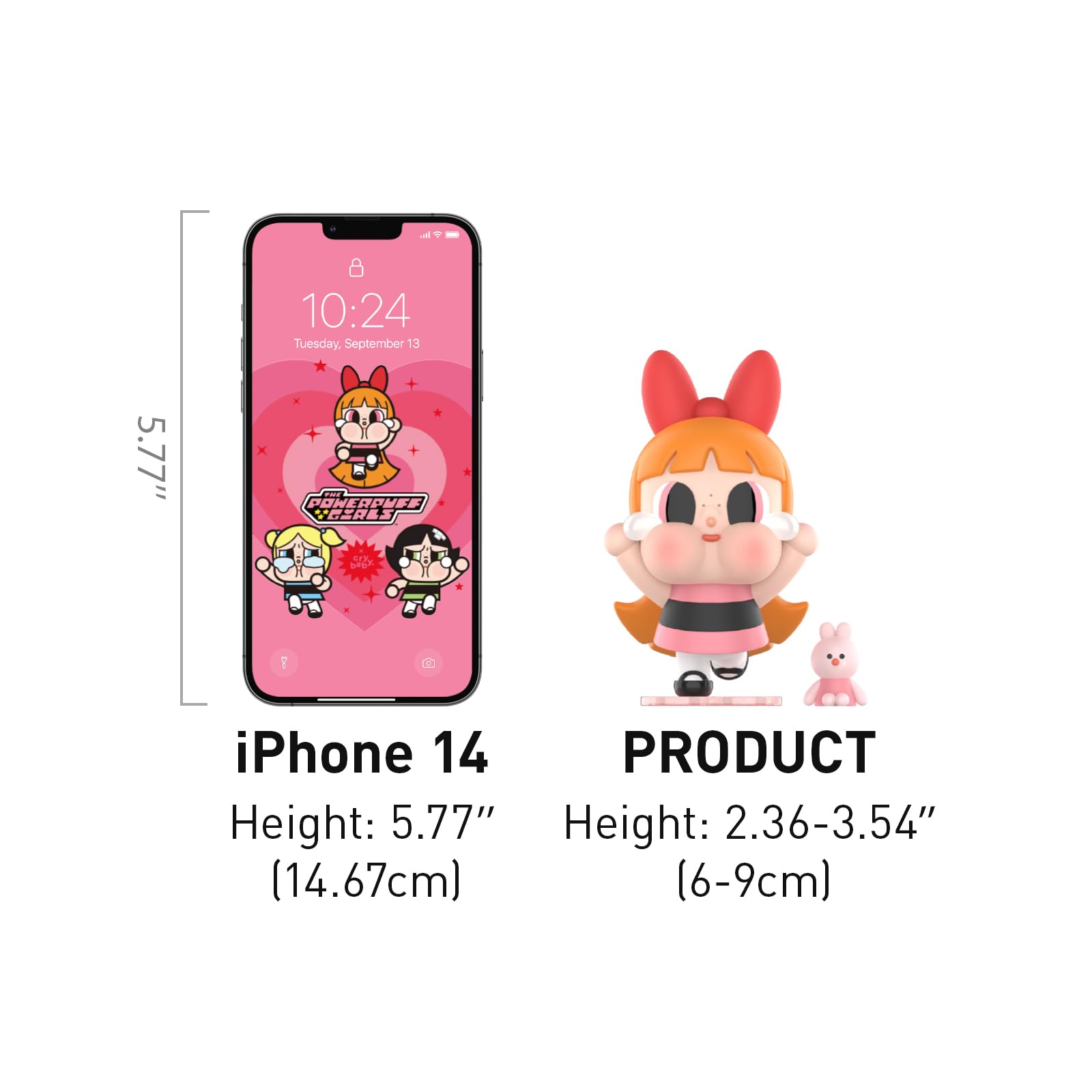 POP MART Crybaby x Powerpuff Girls Series Figures, Crybaby Blind Box Figures, Random Design Action Figures Collectible Toys Home Decorations, Holiday Birthday Gifts for Girls and Boys, Single Box