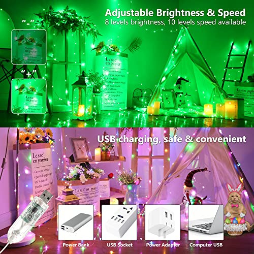 BrizLabs Halloween Fairy String Lights, 33ft 100 LED Color Changing Christmas Fairy Lights with Remote Timer, USB RGB Halloween Lights Dimmable Twinkle Xmas Tree Light for Xmas Halloween Party Wedding