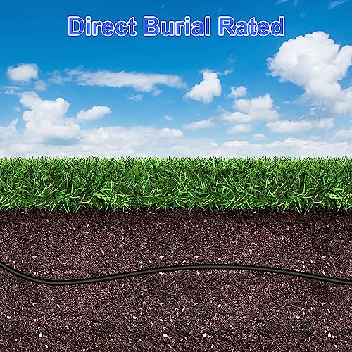 20FT Cat6 Outdoor Ethernet Cable, In-Ground, Heavy Duty Direct Burial, 24AWG CCA Patch Cord, PoE, UTP, Waterproof, LLDPE UV Resistant, Network, Internet, LAN, Cat 6 Cable 20 Feet with 25 Cable Ties