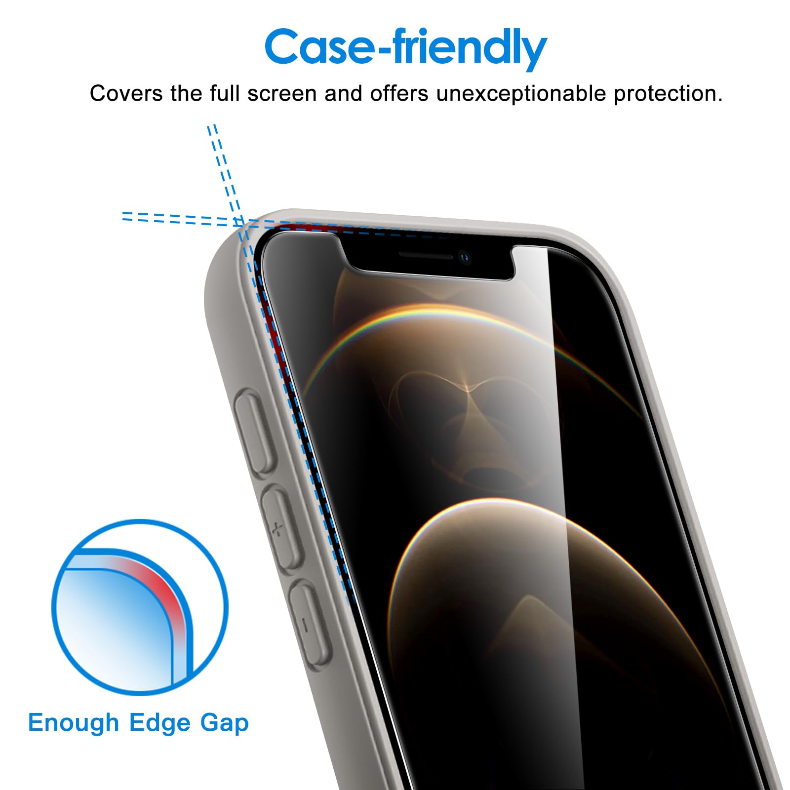 JETech Screen Protector for iPhone 12 Pro Max 6.7-Inch, Tempered Glass Film, 3-Pack