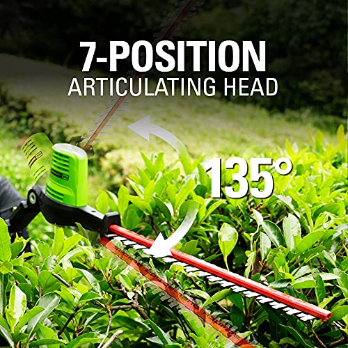 Greenworks Pro 80V 20" Cordless Pole Hedge Trimmer, 2.0Ah Battery and Charger Included