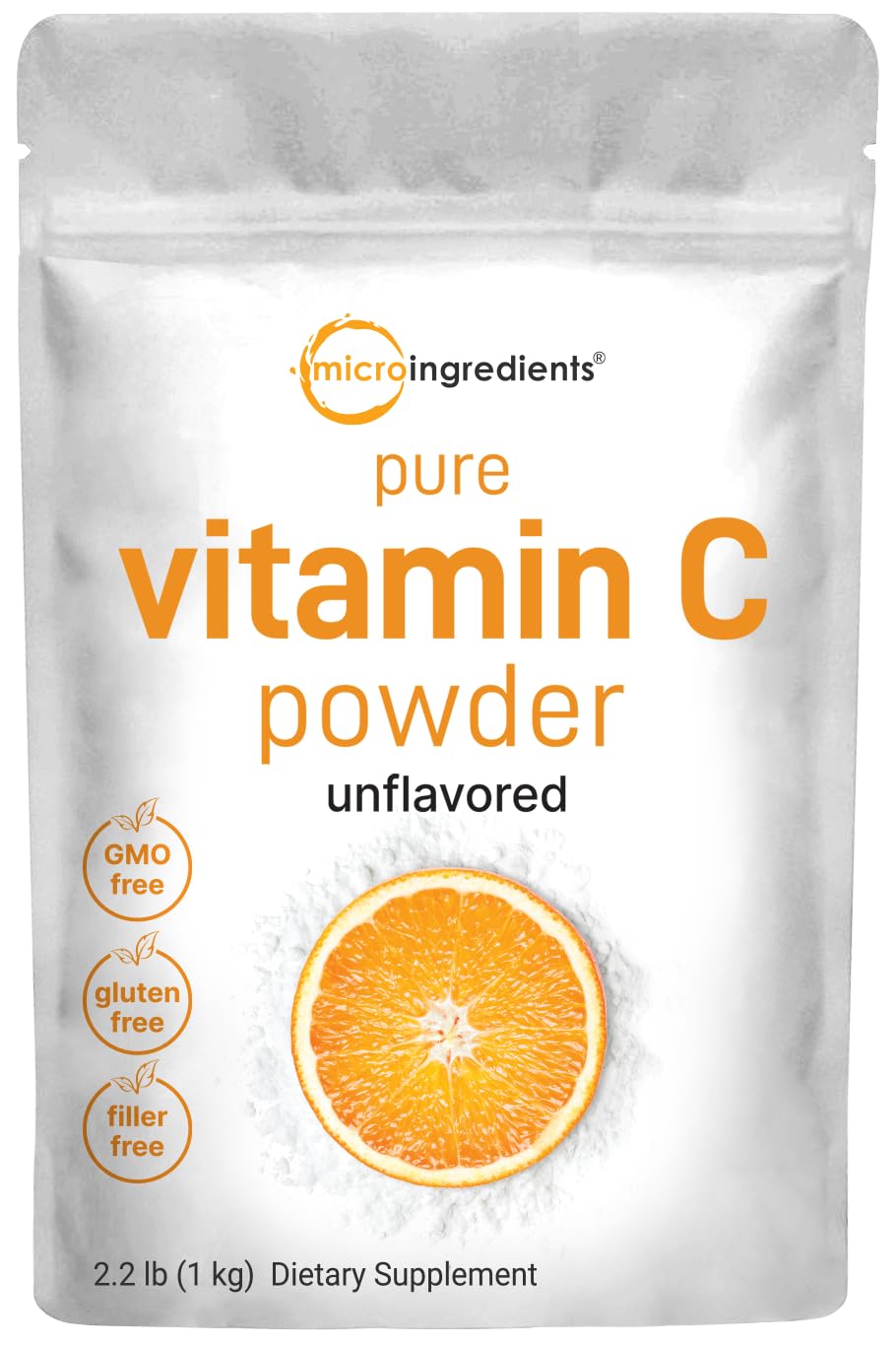 Pure Vitamin C Crystal Powder (Water Soluble Vitamin C 1000mg Per Serving), 1 KG (2.2 Pounds), Immune Vitamins and Strong Antioxidant, Pure Ascorbic Acid Powder Supplement