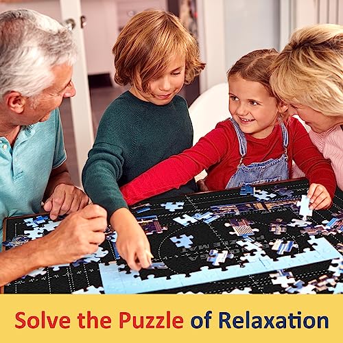 Puzzle Mat Roll Up Puzzles Board for Jigsaw Up to 2000, 1500, 1000, 500 Pieces Large Portable Table Saver Mats Puzzle Keeper Cover with Sorter Trays Storage Bag Kit Holder Organizer Pad for Adults Kid
