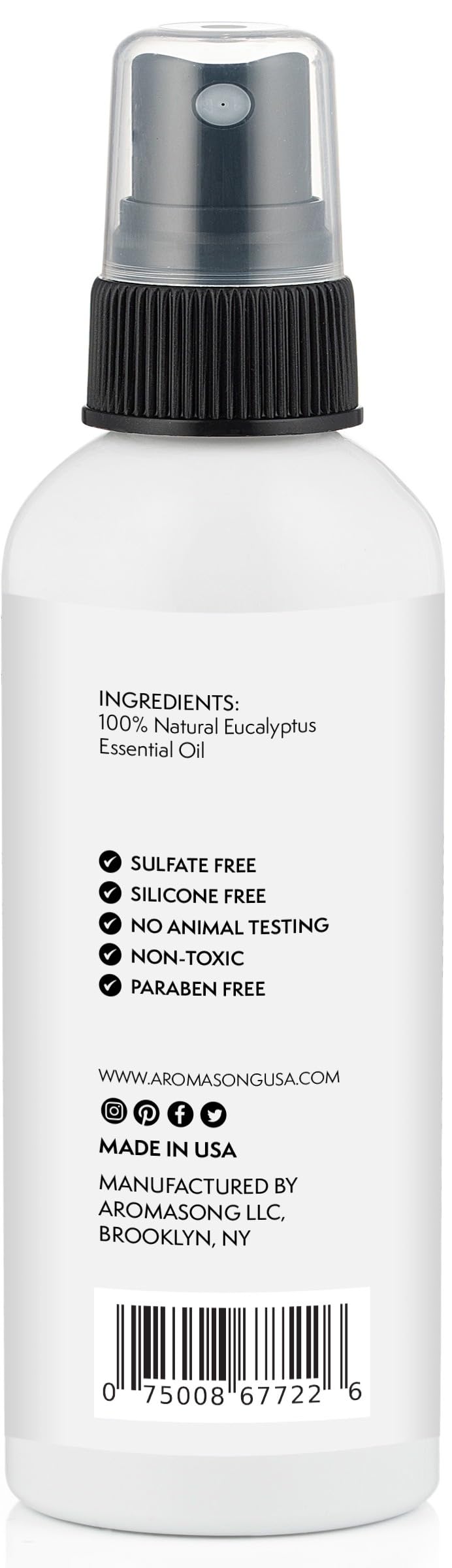 Aromasong Eucalyptus Shower Spray Aromatherapy, 100% Natural Eucalyptus Spray for Shower – Made in USA, Pure Essential Oil Mist for Sinus Relief & Spa-Like Steam, 4 fl oz | 2-Pack |
