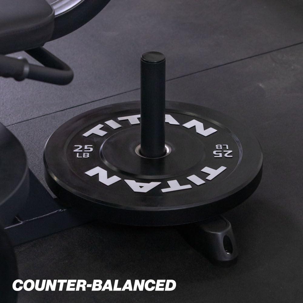 Titan Fitness Plate Loaded Adjustable Leg Extension and Curl Machine, Rated 300 LB, Lower Body Specialty Machine for Extension and Curls, Muscle Focus on Thigh, Quads and Hamstrings