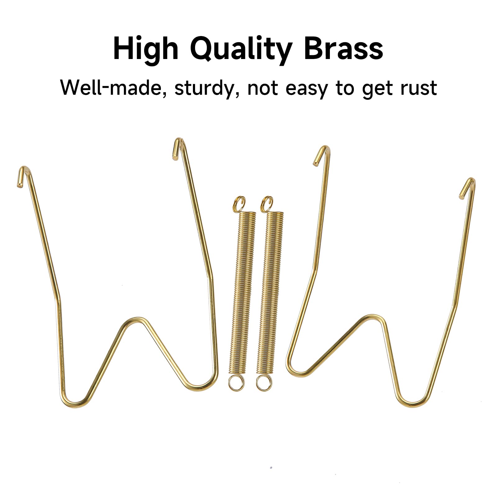 Fasunry 10-Piece Brass Plate Wall Hangers, 8 Inch Invisible Decorative Plate Holders, Comes with 12-Piece Wall Hooks