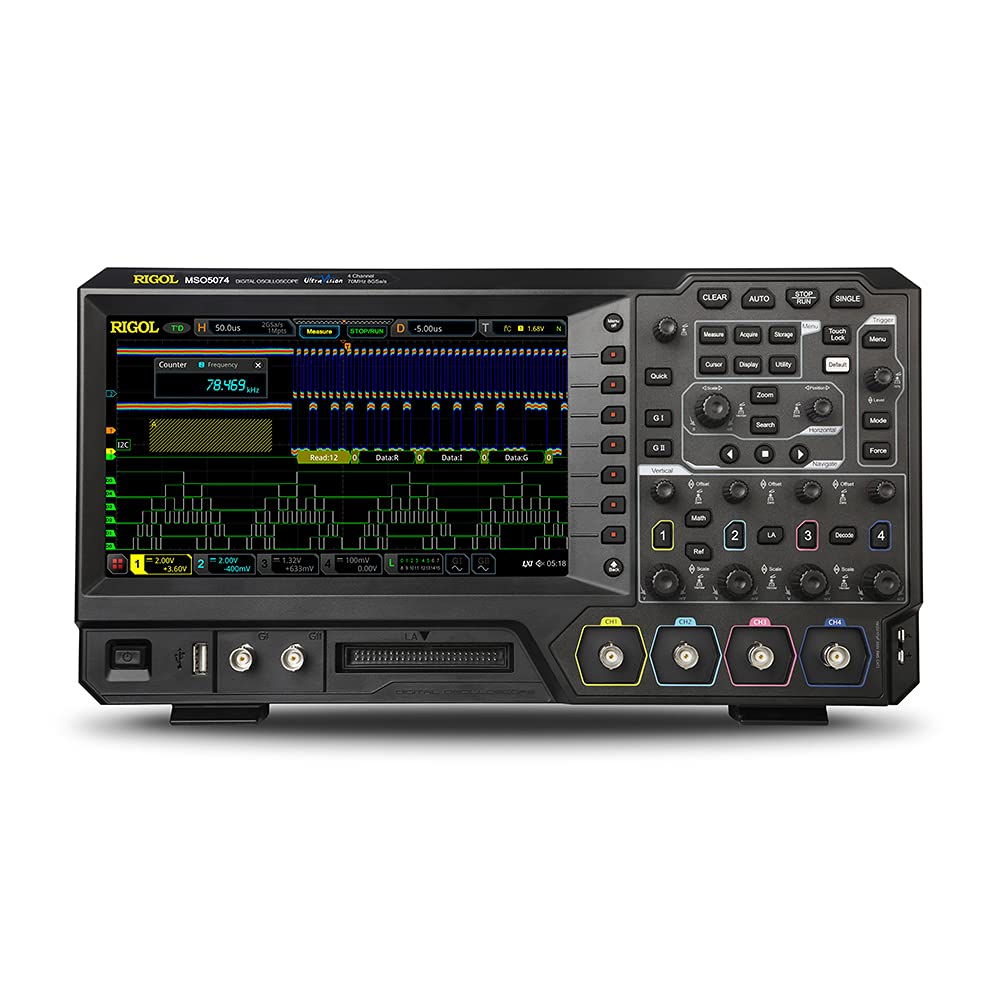 RIGOL MSO5074 70 MHz Mixed Signal Oscilloscope with 4 Analog Channels and UltraVision II High-Speed Oscilloscope