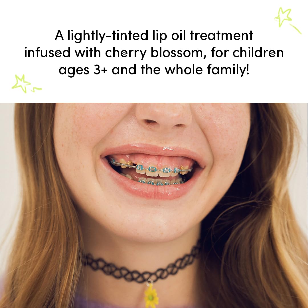Evereden Kids Tinted Non Toxic Lip Gloss: Sakura - Non Toxic Kids Makeup - Vegan Clean Makeup for Kids - Soothing & Hydrating Kid Lip Gloss with Cherry, Peach, & Cranberry Oils - Girls Makeup