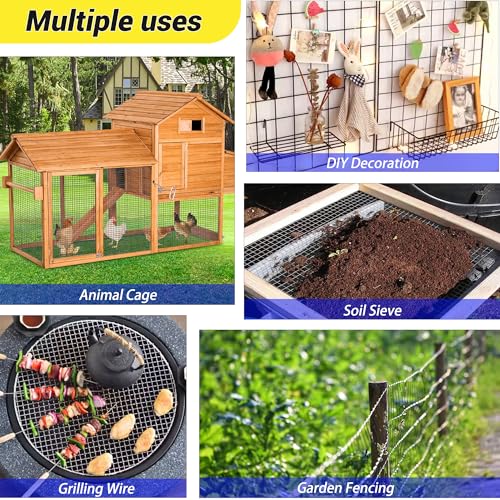 Black Hardware Cloth 1 inch 48inch(H) x 50ft(L), 16 Gauge Wire Mesh Roll for Chicken Wire Fencing Metal Garden Fence Powder Coated Galvanized Welded Fence Rabbit Poultry Cage Home Improvement Projects