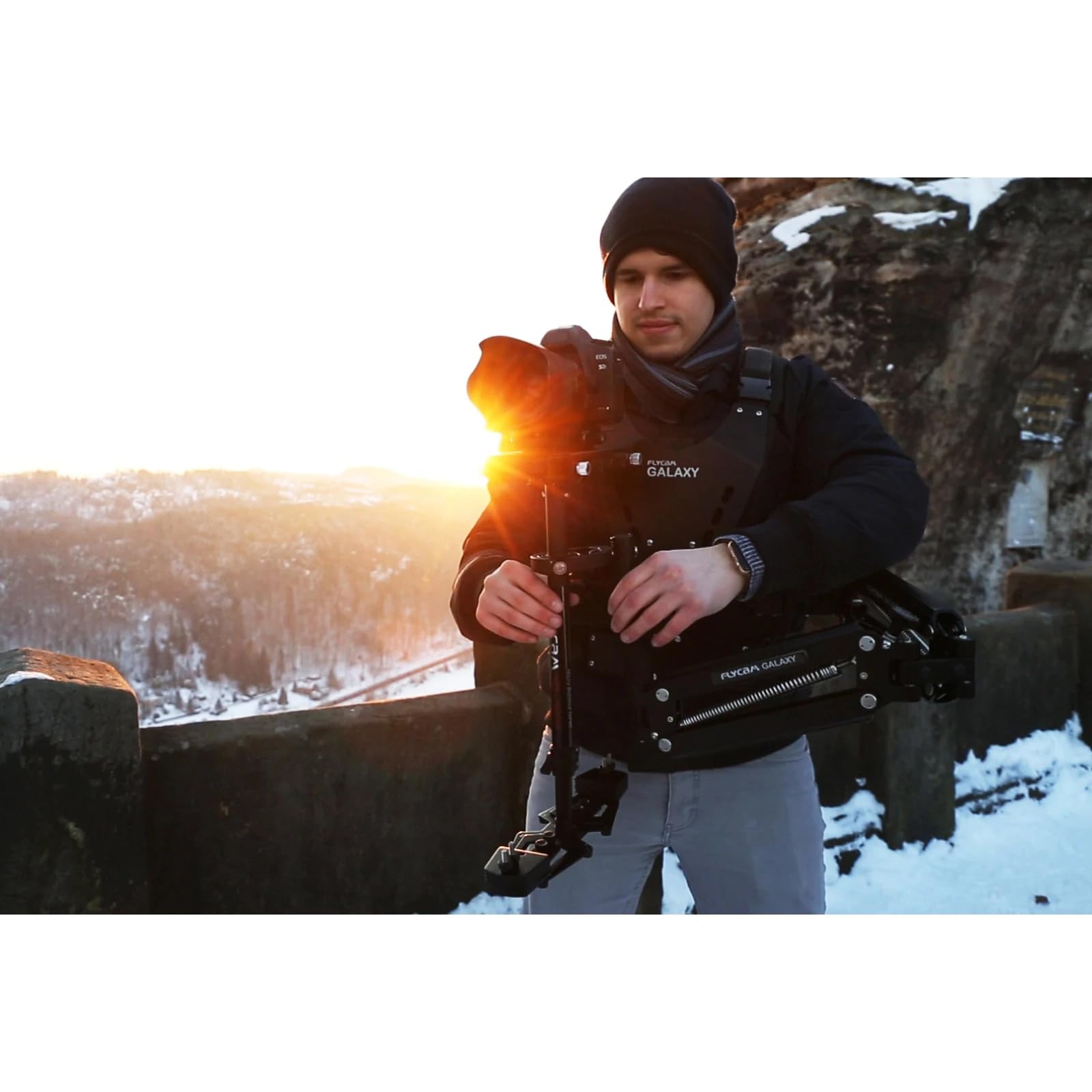 FLYCAM Galaxy Dual Arm and Vest Body Mounted Steadycam for Handheld Stabilizer for Video Camera Camcorder up to 10kg/22lbs (GLXY-AV)