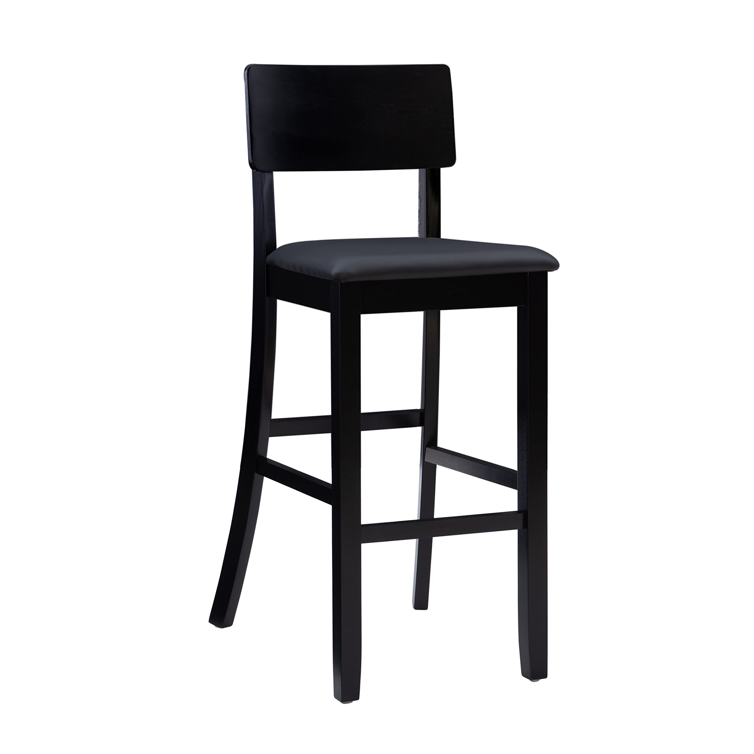 Linon Home Dcor FBA_ Torino Collection Contemporary Bar Stool, 17"W x 20"D x 43"H, Black