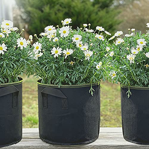 Smirdx 6 Pack Brown Plant Grow Bags with Handles, 1 Gallon Heavy Fabric Raised Garden Bed Pot for Vegetable, Non-Woven Durable Breathe Planting Container for Potato, Carrots, Onions, Flower
