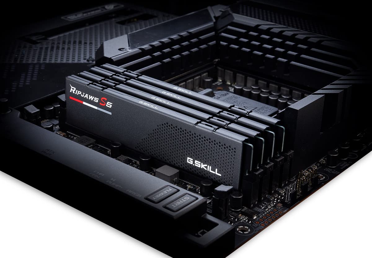 G.SKILL Ripjaws S5 Series DDR5 RAM (Intel XMP 3.0) 32GB (2x16GB) 6000MT/s CL30-40-40-96 1.35V Desktop Computer Memory U-DIMM - Matte Black (F5-6000J3040F16GX2-RS5K)