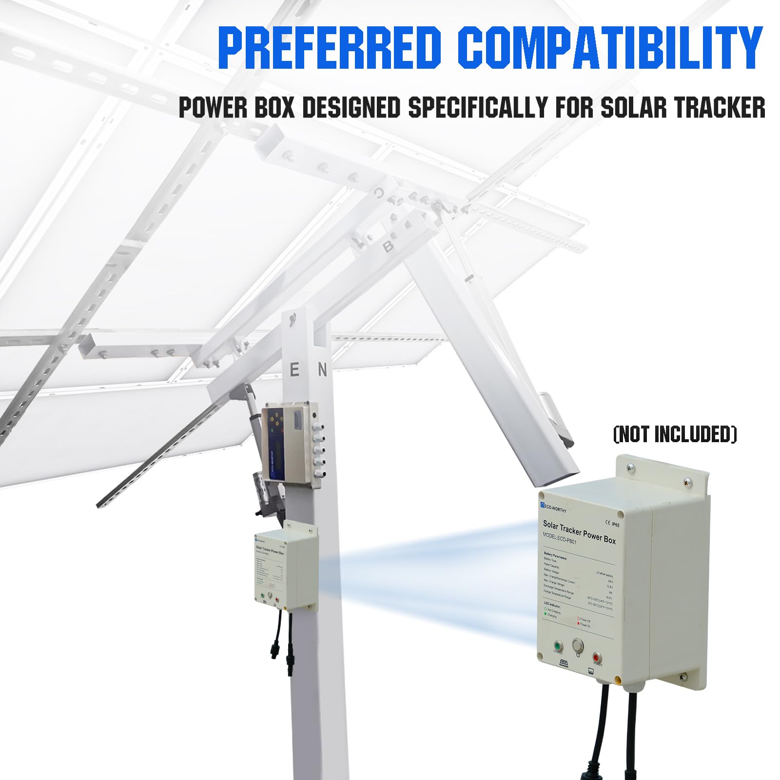 ECO-WORTHY Solar Panel Dual Axis Tracking System (Increase 40% Power) with Tracker Controller, Complete Solar Tracker Kit, Ideal for Different Solar Panels, for Yard/Farm/Field