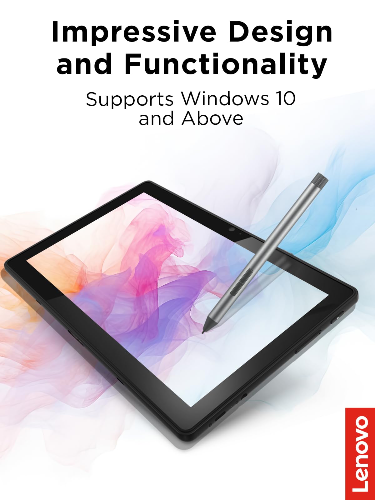 Lenovo Digital Pen 2 (Laptop) - Ultra-Tactile Response - 4,096 Levels of Pressure - Natural Feel Elastometer Pen Tip - Extended Battery Life - Silver, Grey