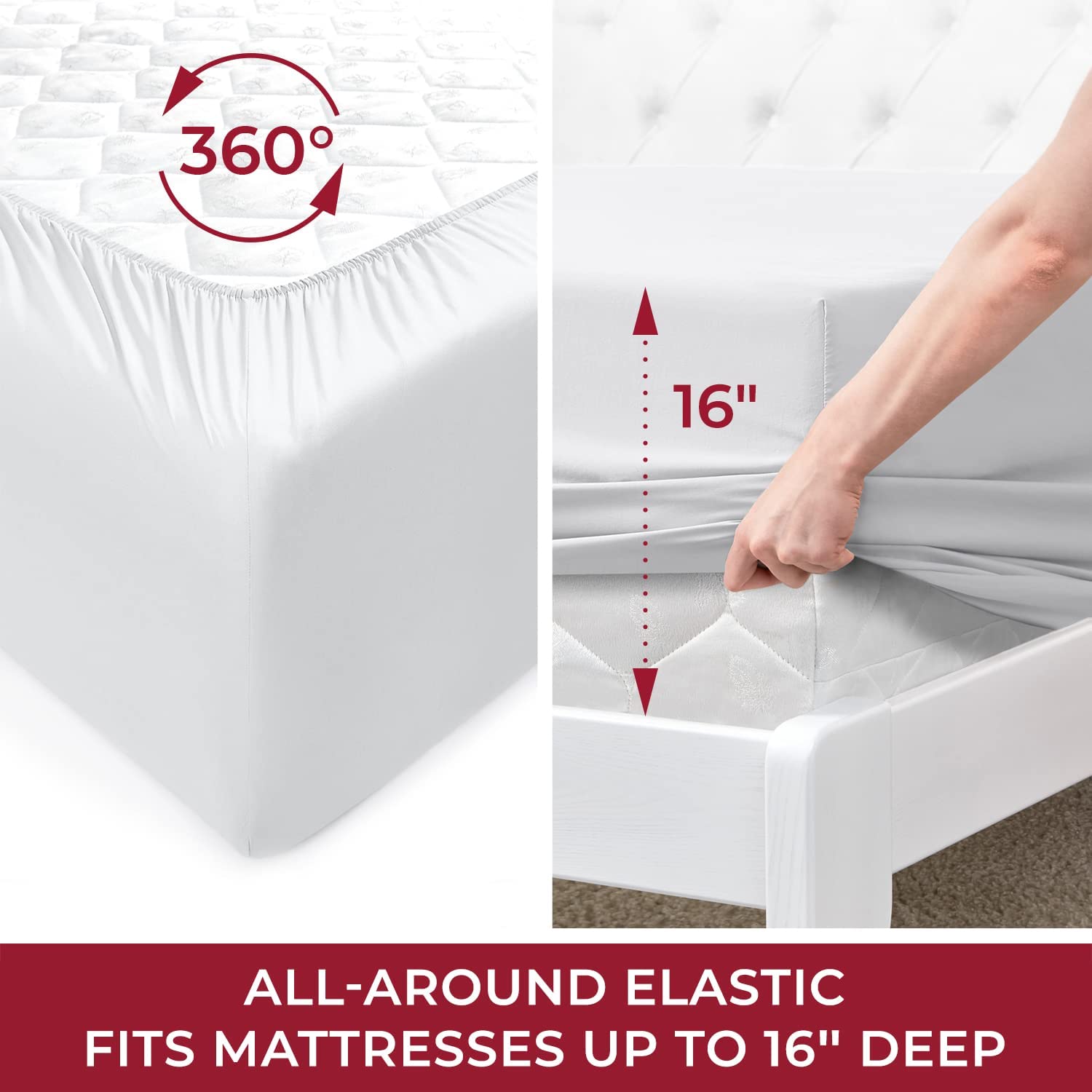 Mellanni Bed Sheet Set + 2 Pillow Shams Bundle&Save - Hotel Luxury Bedding Sheets & Pillowcases - Bundle Includes: 4pcs Bed Sheet Set and 2 Pillow Shams with 2" Flange (Queen, White)