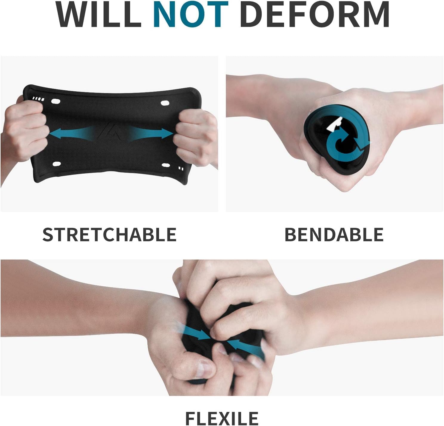 Aujen Silicone License Plate Frames, 1 Pack Universal US Car Black License Plate Bracket Holder/Cover.Rust-Proof, Rattle-Proof, Weather-Proof