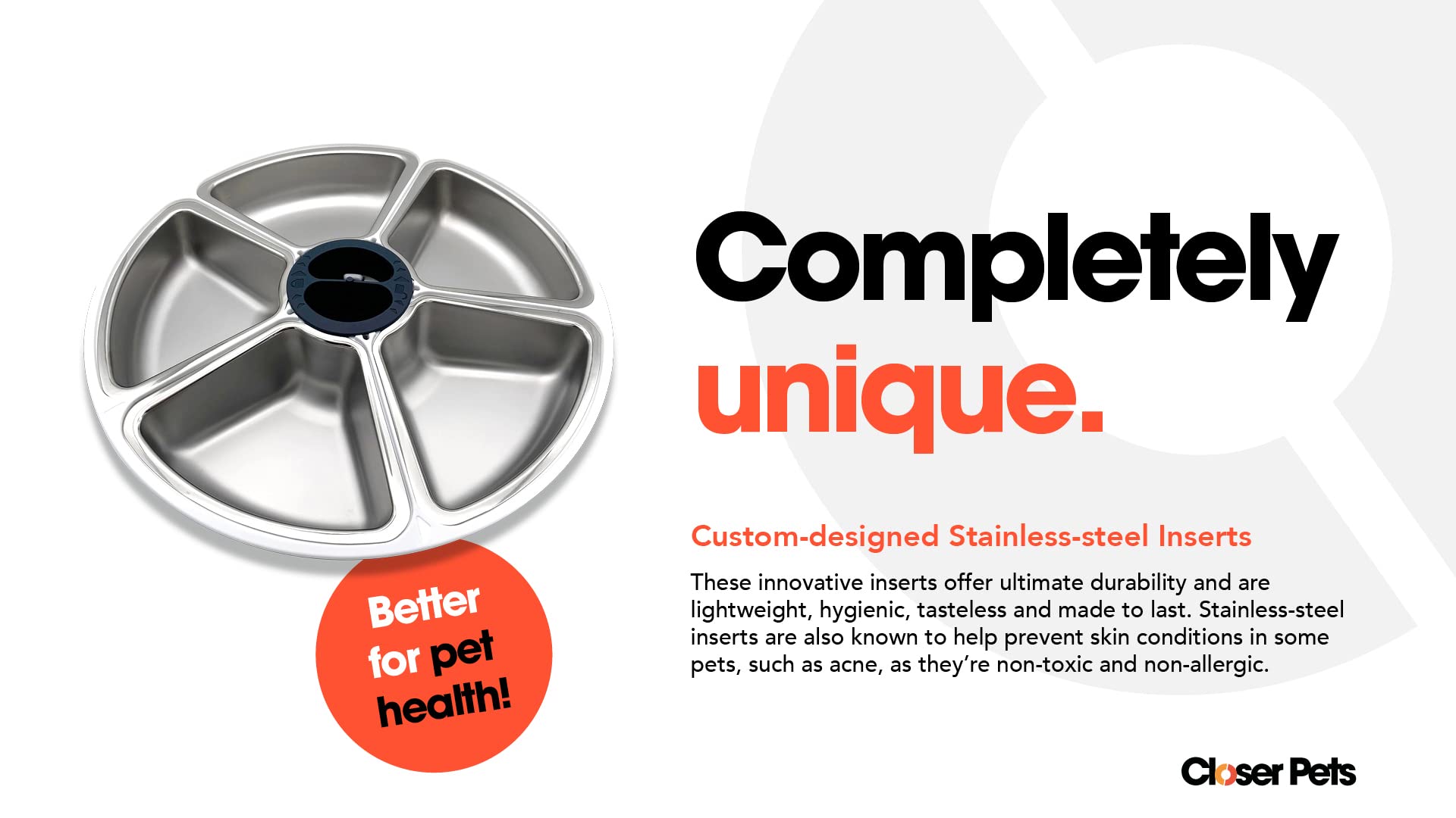 Cat Mate Replacement Bowl with Stainless Steel Inserts for The Five-Meal Automatic Pet Feeder