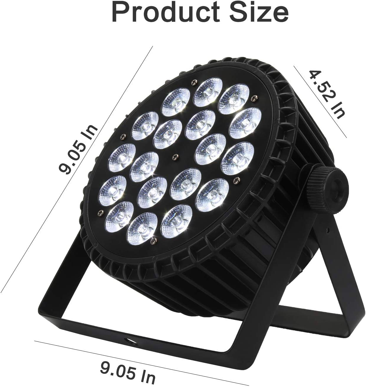 SHEHDS LED Stage Par Lights LED 18X18W DJ Stage Lights RGBWA+UV 6in1 Wash/Strobe Effect DMX512 Control Sound Activated Aluminum Alloy Shell Uplighting Lights for Concerts Family Party-1 Pack