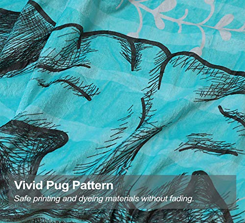 Famitile Pug Blanket, All You Need is A Pug Blue Puppy Blanket Super Soft Pug Stuffed Animal Blanket Pug Gifts for Pug Lovers (Pug-3, 47" x 60")