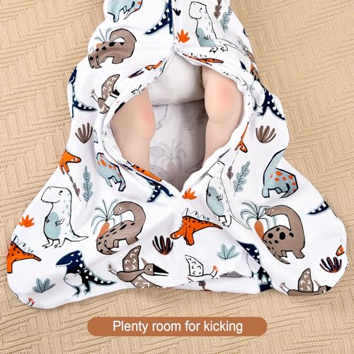 PHF Baby Sleep Sack 0-6 Months 3 Pack 100% Cotton Baby Wearable Blanket, 2-Way Zipper 0.5 TOG Toddler Sleeping Sack, Comfy Sleep Bag for Baby Boys Girls, Dinosaur (Small)