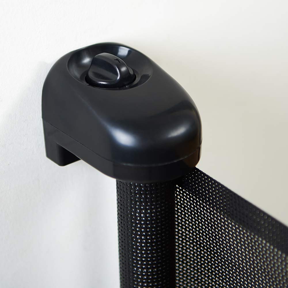 EasyBaby Retractable Baby Gate, 33" Tall, Extends up to 55'' Wide, Black/Child Safety Baby Gates, Pet Retractable Gates for Stairs, Doorways, Hallways, Indoor and Outdoor