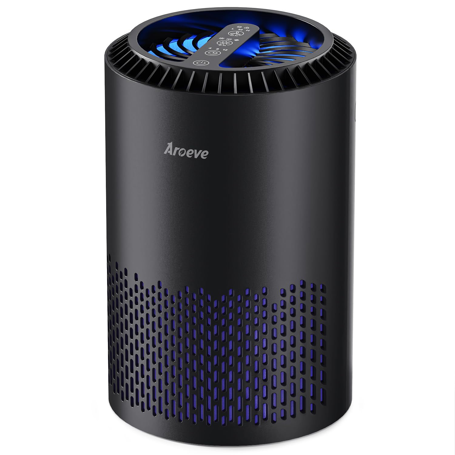 AROEVE Air Purifiers for Bedroom Home, Air Purifier For Smoke Pollen Dander Hair Smell Air Cleaner with Sleep Mode Speed Control For Bedroom Office, MK01- Black(Available for California)