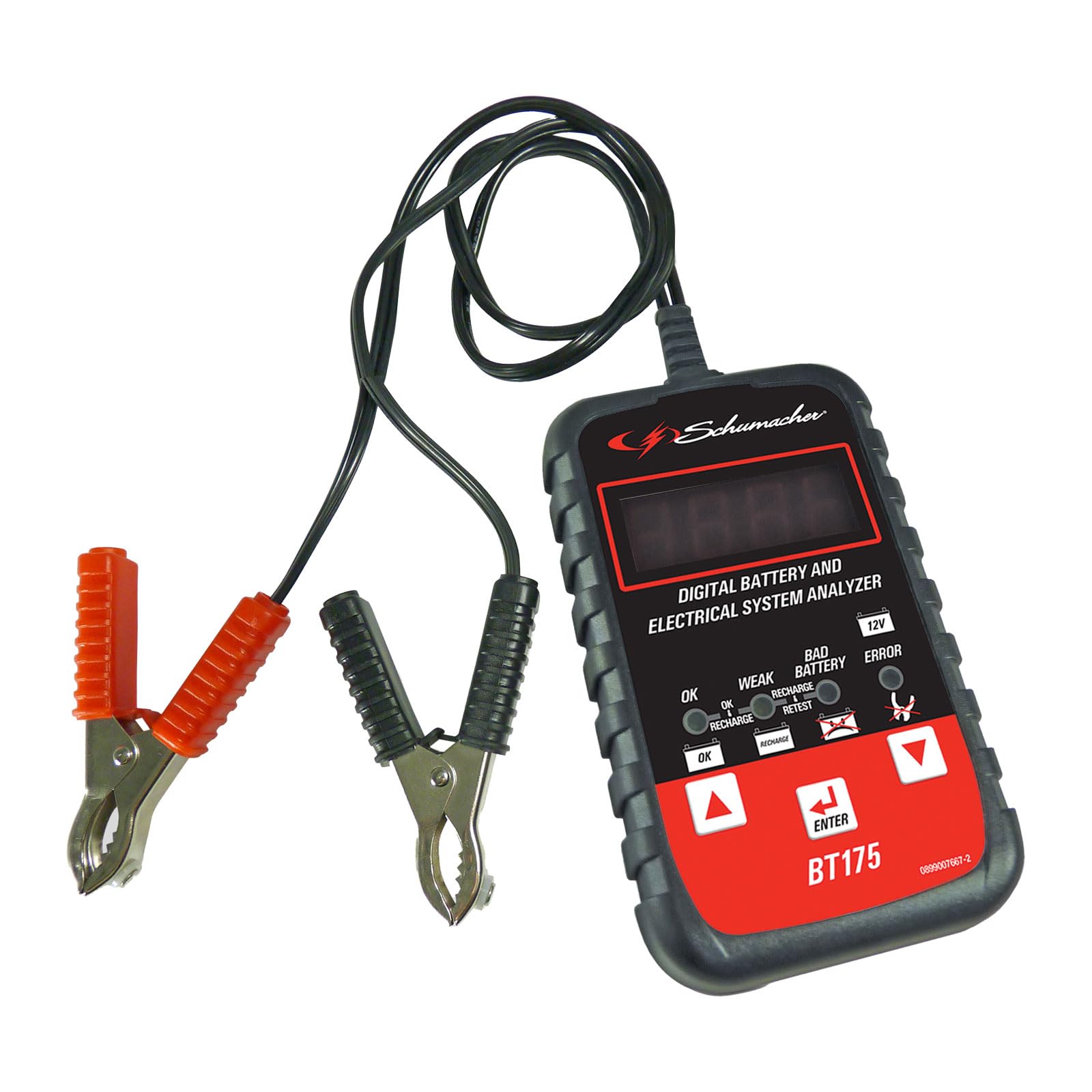 Schumacher Electric Digital Battery Tester, BT175, 3-in-1, 12 Volt, for Use with Motorcycle, ATV, Marine, Car, SUV, Truck, RV, and Classic Car Batteries