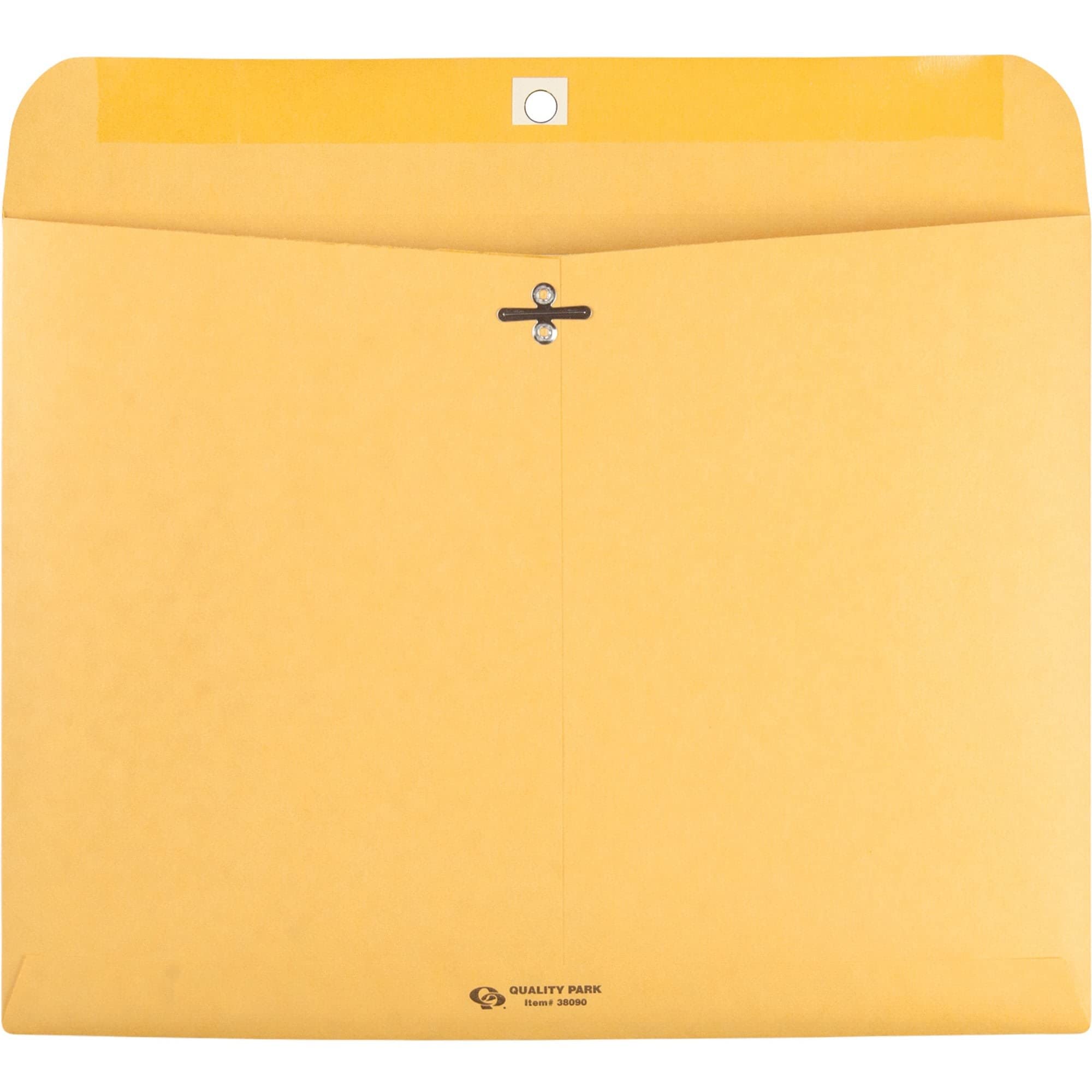 Quality Park 9 x 12 Clasp Envelopes, Deeply Gummed Flaps for Permanent Secure Seal, Great for Filing, Storing or Organizing Documents, 28 lb. Brown Kraft, Open Side, 100/Box (QUA38090)