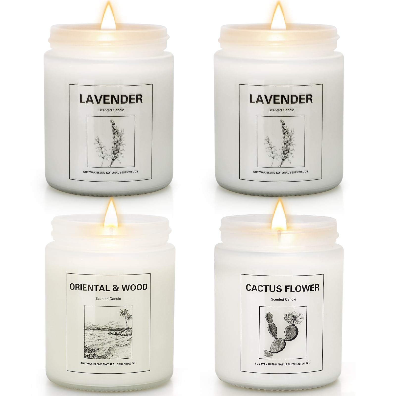 4 Pack Candles for Home Scented, Lavender Candles Set, Aromatherapy Jar Candles for Home, 28 oz 200 Hour Long Lasting Candles, Scented Candles Gifts Set for Women, Birthday, Valentine, Anniversary