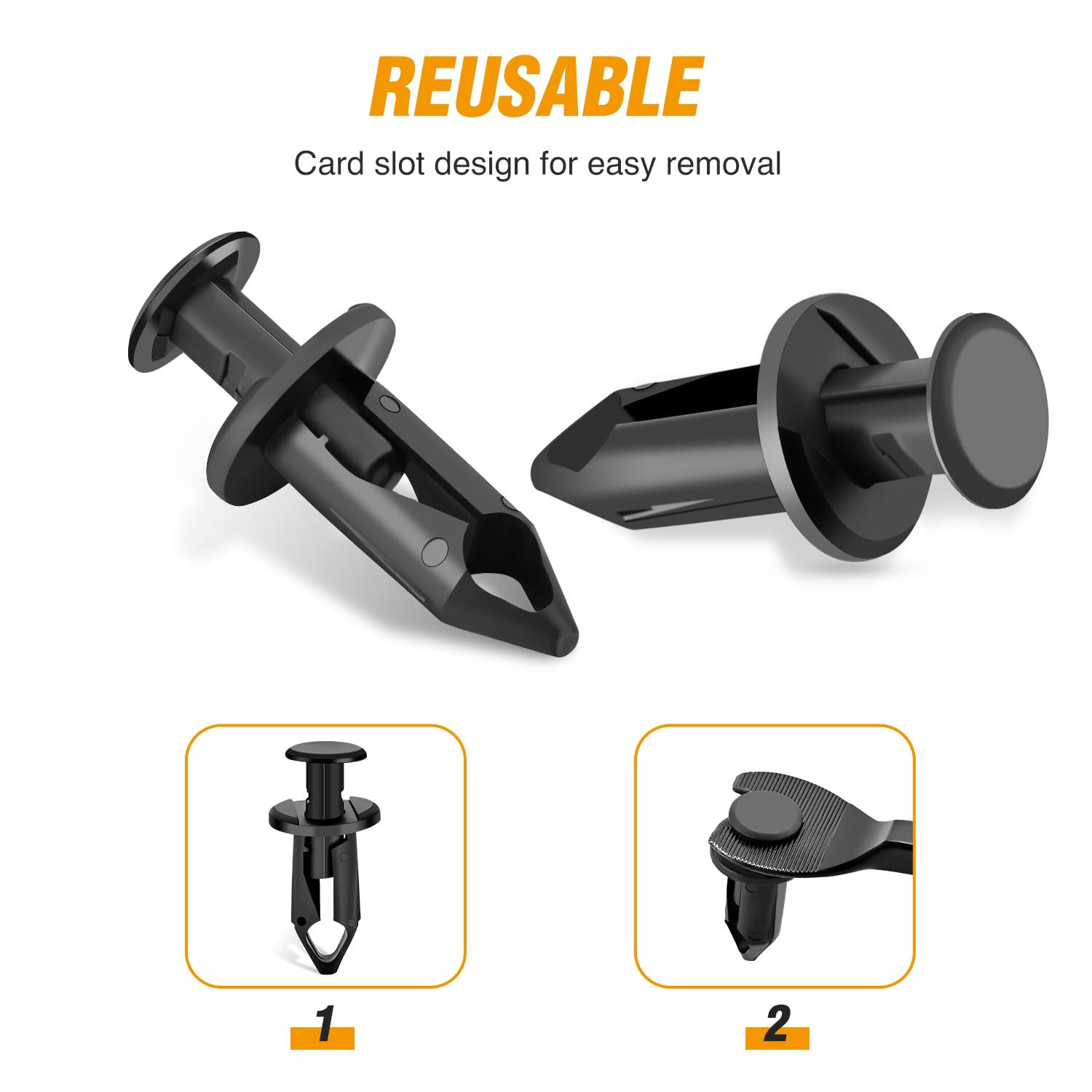 GOOACC 100PCS Fender Clips Body Rivets Engine Under Cover Splash Shield Guard Clips for Honda 90653-HC4-900,GM 21075686 7661855 with 1PC Fastener Remover