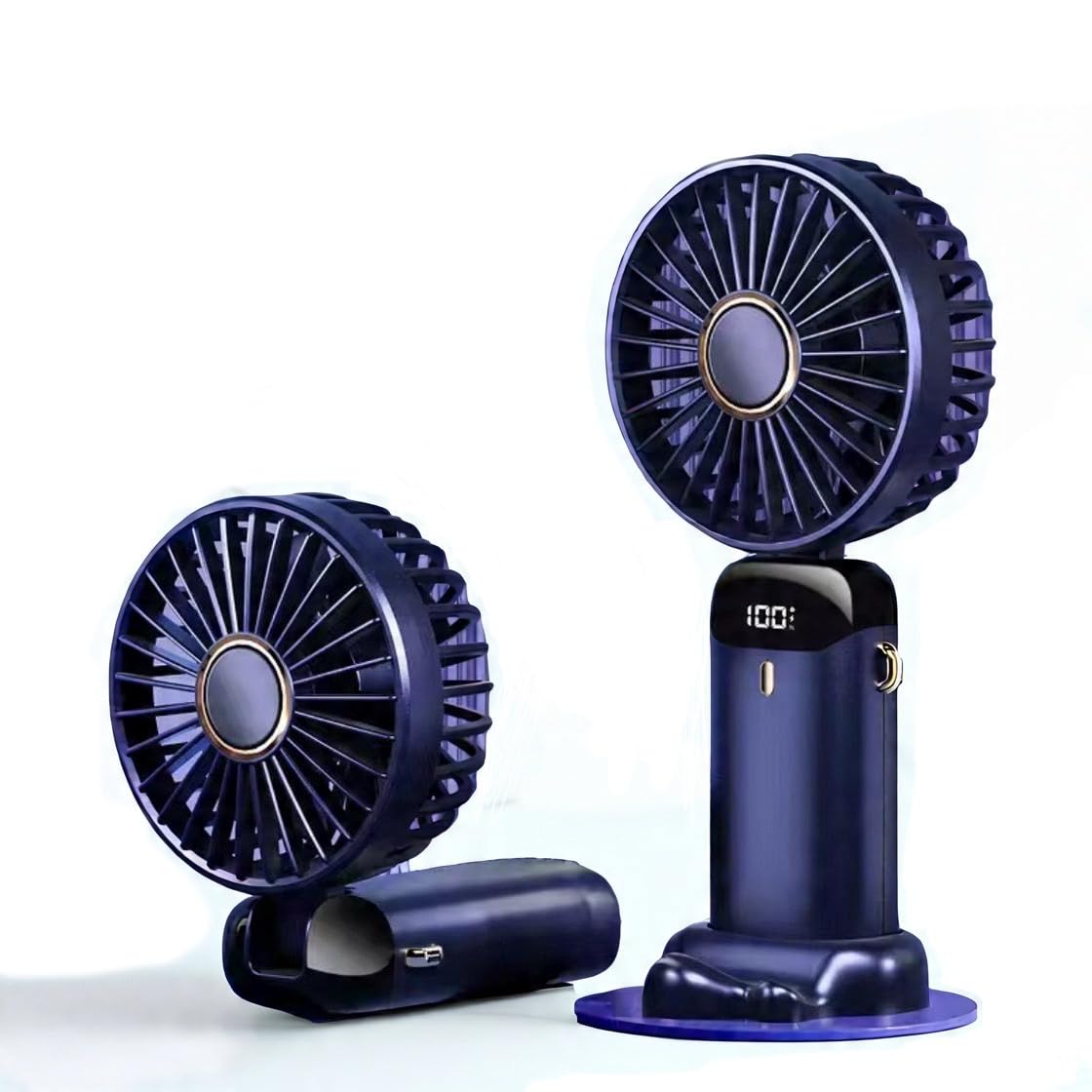 CasaCare Handheld Mini FAN with LED Display, USB Rechargeable Mini Cooling Device with 5 Speeds, Foldable Personal Cooler for Travel, Office, Outdoor, Makeup