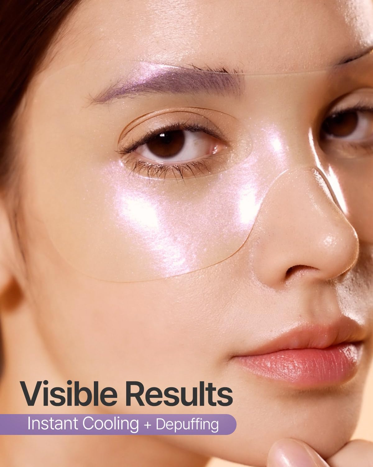 Petitfee Aura Quartz Hydrogel Eye Zone Mask 5ea (9g*5) - Lavender Mask for Entire Eye Area, Instant Cooling, Puffiness, Morning Quick Care, Rejuvenating Tired Skin, Brighter Complexion