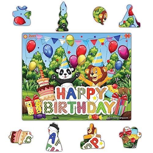 Just Smarty Happy Birthday Puzzles for Toddlers 1-3 | 19 Pieces Mini Puzzles | Birthday Puzzle for Boys and Girls | Preschool Puzzles | Kids Puzzles | 3-5 Years Toddler Birthday Gift | Shaped Puzzles