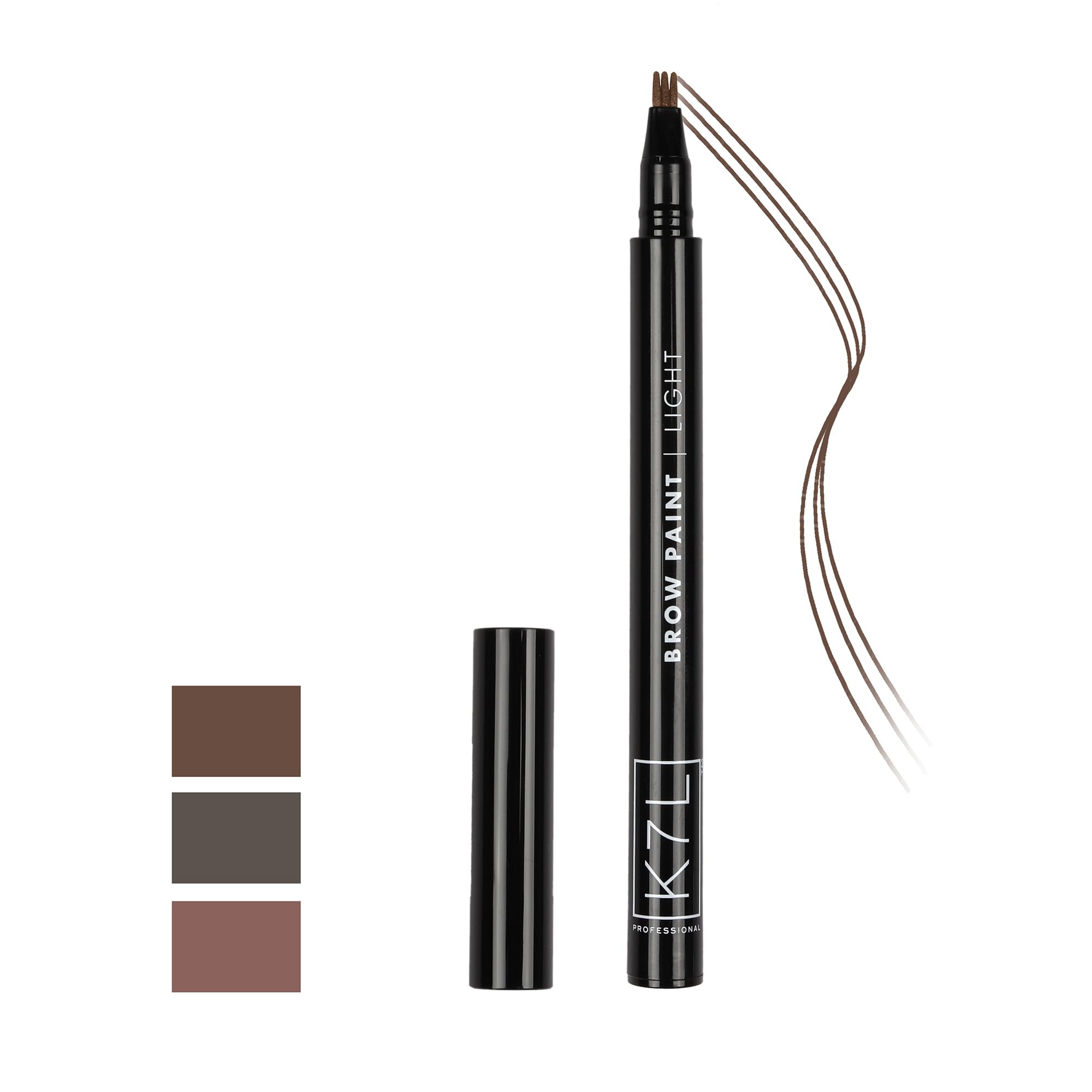 Eyebrow Pen (Vegan) For Natural Hair-like Strokes With Microblade 3-Prong Tip - Smudge-proof & Long-Lasting - Light