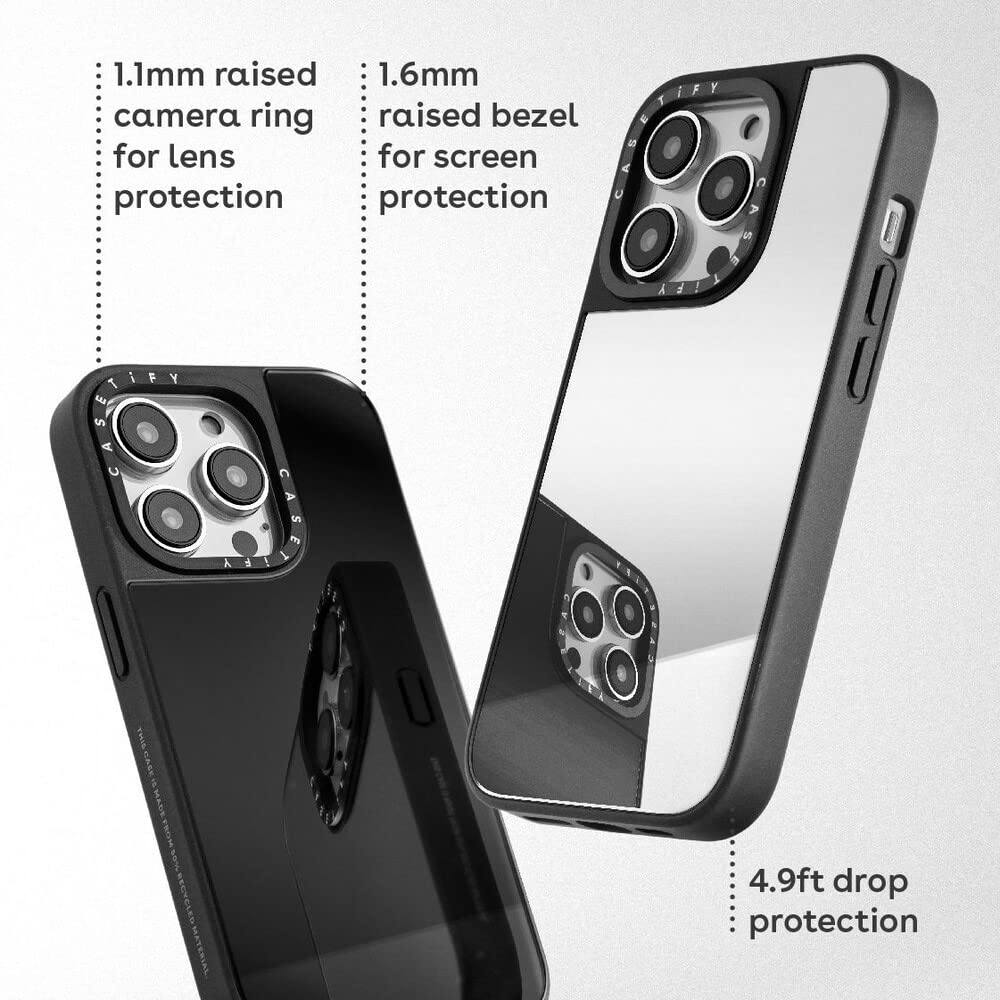 CASETiFY Mirror Case for iPhone 14 Pro Compatible with Magsafe - Talk to The Hand - Black on Black