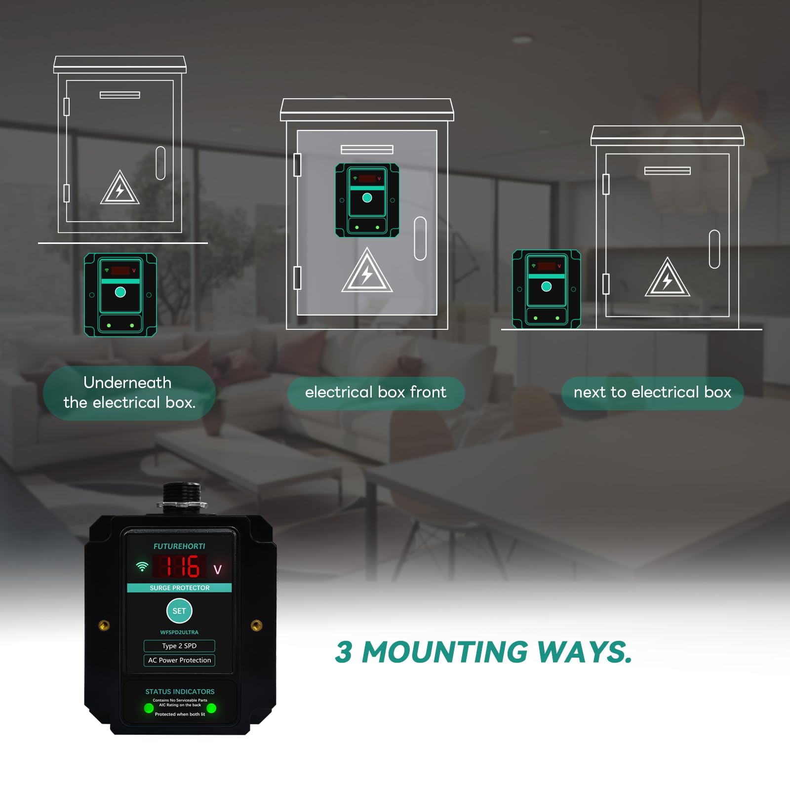 WFSPD2ULTRA Ultimate Surge Protector,Use WiFi to Check Surge Times Logger,Voltage Display,120/240V,108kA/Phase,2820 Joules (Total)