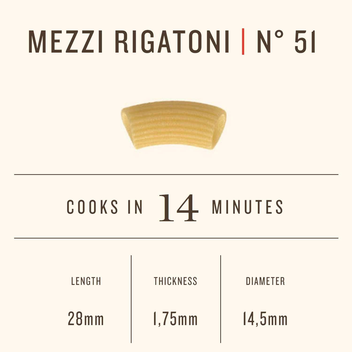 RUMMO Italian Pasta Mezzi Rigatoni No.51, Always Al Dente