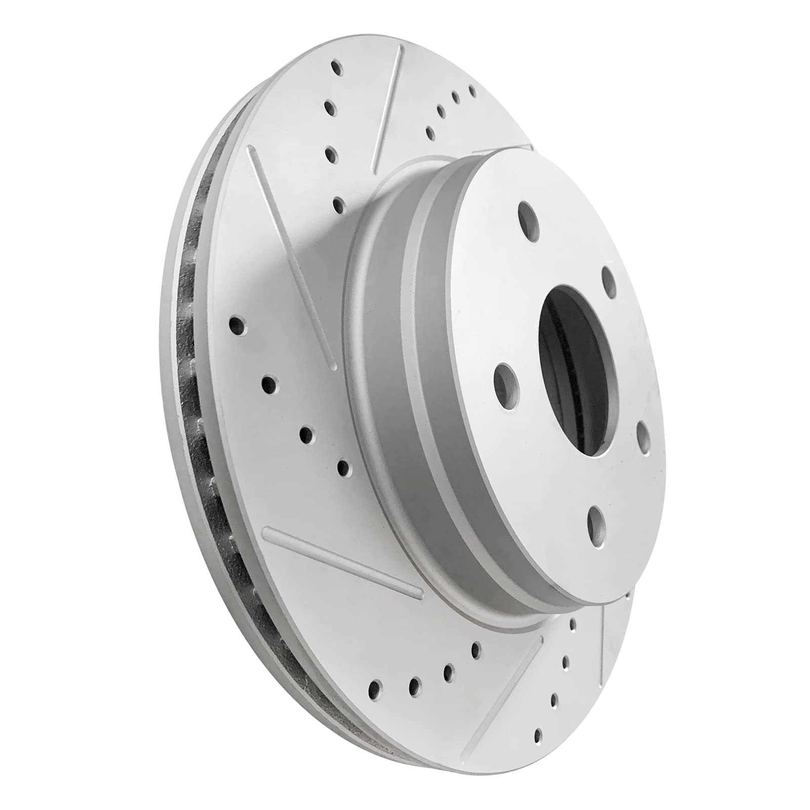 WEIZE Front Truck & Tow Brake Rotors Kit, CARBON FIBER Ceramic Brake Pads & Drilled/Slotted Brake Discs, Fit for Dodge Ram 1500 2006-2018, Durango Chrysler Aspen 07-09