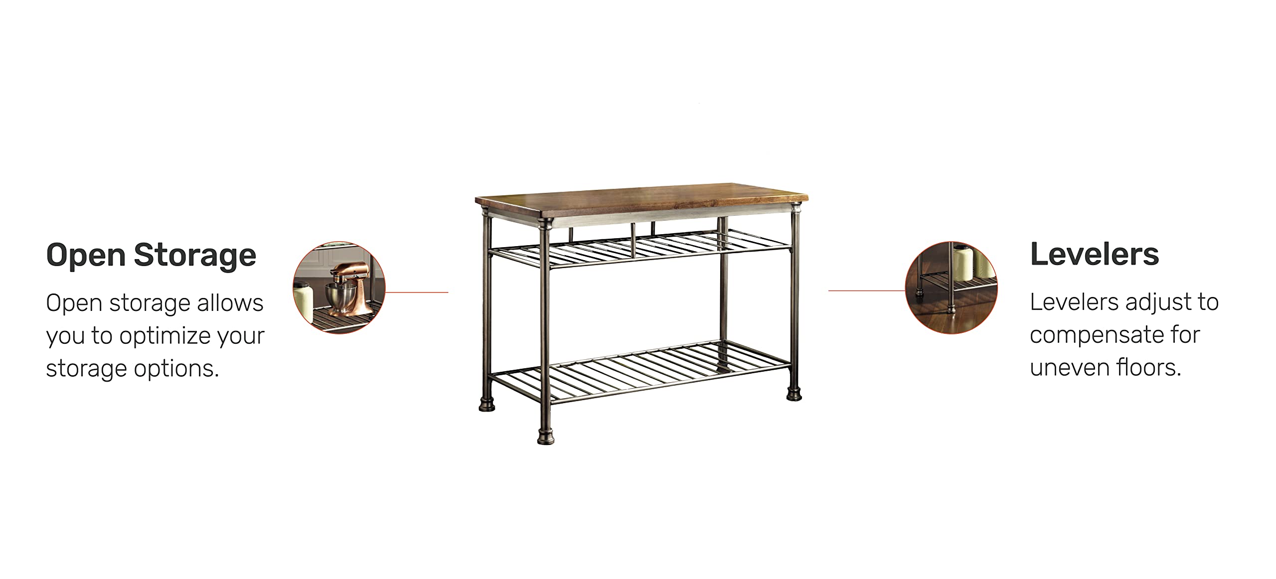 Homestyles Orleans Kitchen Island, FURNITURE, Brown