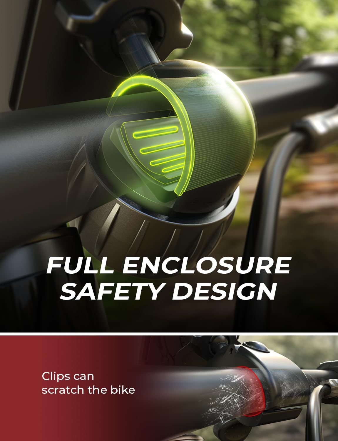 LISEN Bike Phone Holder, Dirt Mountain Bike Accessories for Men Kids Handlebar E Bike Phone Holder, Bicycle Phone Mount, Dirtbike Mini Bike Accessories for iPhone Android 4.7"-7" Smartphones